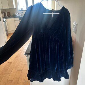 Free People Estella Velvet Flounce Minidress